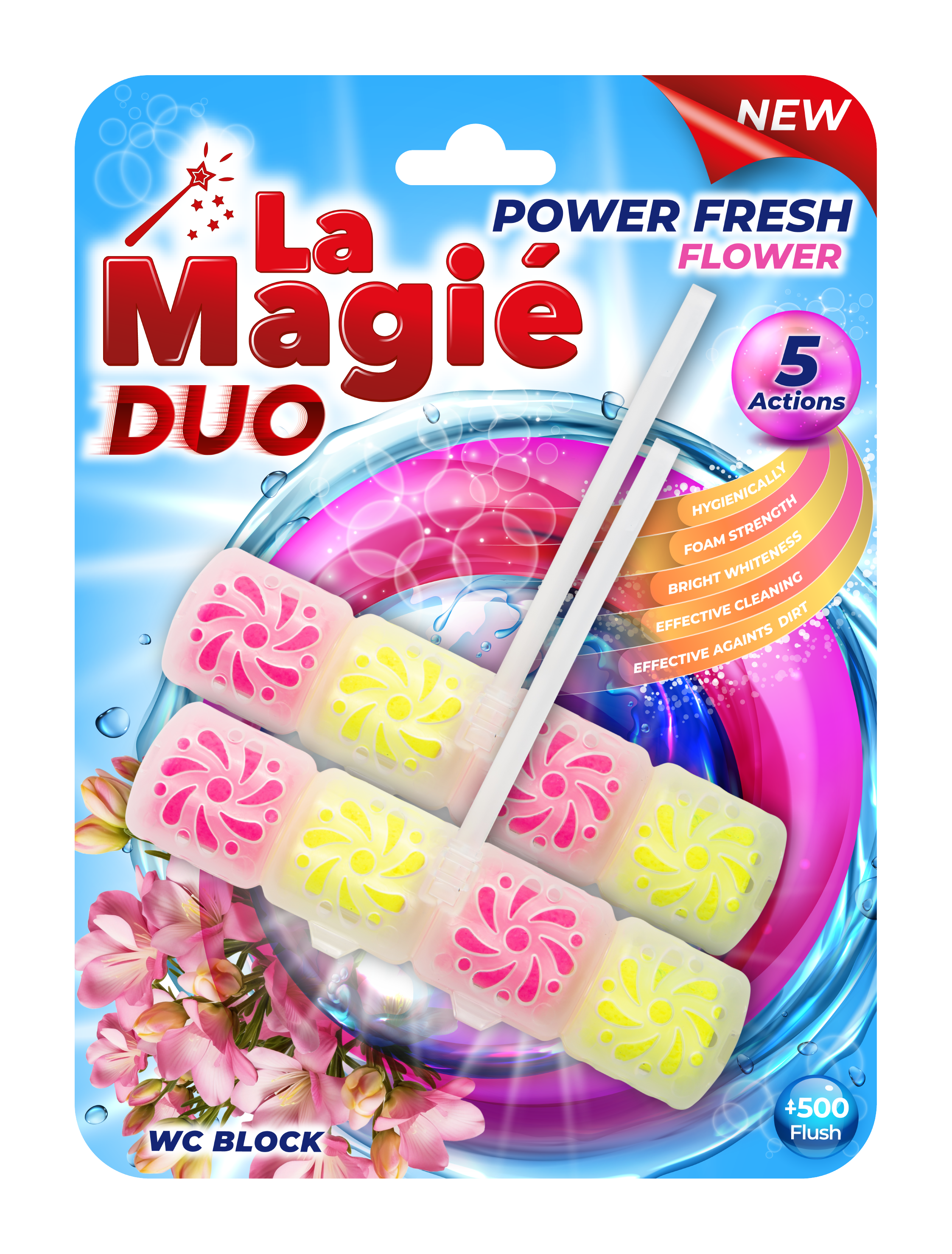 LA MAGIÉ POWER FRESH WC BLOCK DUO 2X40 G FLOWER